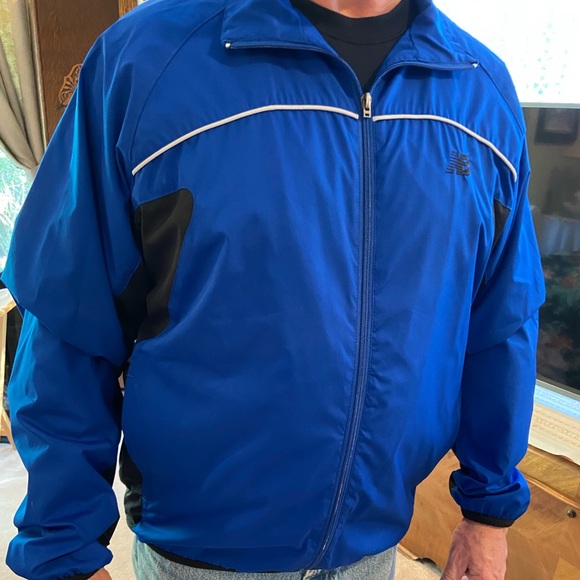 NEW BALANCE MARKDOWN! Jacket & Shirt Set Blue & Black Zip Front  Excellent ML - Picture 1 of 11